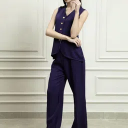 Athena Immutable Linen V-Neck Waistcoat With Trousers Co-Ords image 2