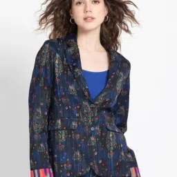 SHAYE Multicolor Floral Print Blazer-image-11