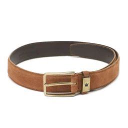 Louis Philippe Brown Leather Textured Casual Belt for Men-picture-36