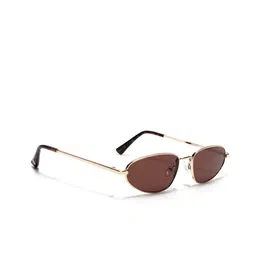 Voyage Unisex Brown Lens & Gold-Toned Oval Sunglasses with UV Protected Lens 2315MG7147-picture-35