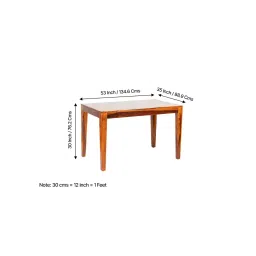 Ikiriya Sheesham Wood Contemporary Dining Table In Pine Finish Log (1 Year Warranty) image 5