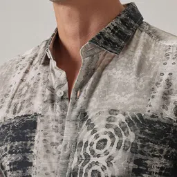 Banana Club Men Classic Slim Fit Abstract Printed Casual Shirt image 5