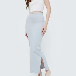 Ginger by Lifestyle Grey Cotton Saree Shapewear image 4