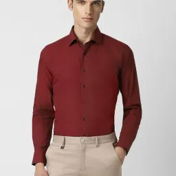 Van Heusen Maroon Cotton Slim Fit Shirt-image-39