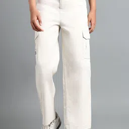 UNDER FOURTEEN ONLY Boys Mid Rise Regular Fit Cargos Trousers-picture-19