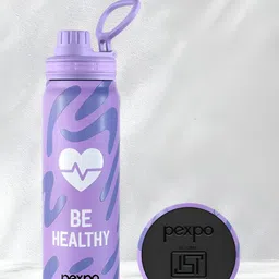 Pexpo Purple & White Printed Stainless Steel Double Wall Vacuum Water Bottle-740ml-picture-30