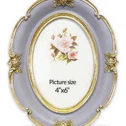 Art Street Grey Textured Oval Shape Table Photo Frame image 5