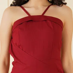 Stitchinc Women Shoulder Straps Sleeveless Linen Basic Jumpsuit image 3