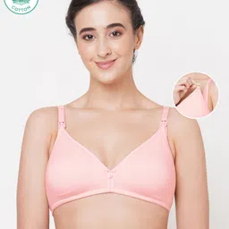 ECOMAMA Organic Cotton & Bamboo Antimicrobial Solid Nursing Bra - Pink-picture-13