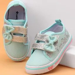 Cute Walk by Babyhug Casual Shoes with Bow Applique- Blue-picture-36