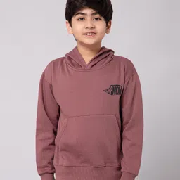 ALAN JONES Cotton Blend Knit Full Sleeves Solid Light Winter Hooded Sweatshirt - Vinegar-picture-36