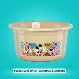 Kuber Industries Black & Blue 3 Pieces Disney Printed Bath Tub 25Ltrs image 4