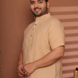 Enchanted Drapes Men Plus Size Solid Daily Cotton Straight Kurta image 5