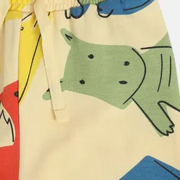 MINI KLUB Cotton Animals Printed Pant - Yellow image 5