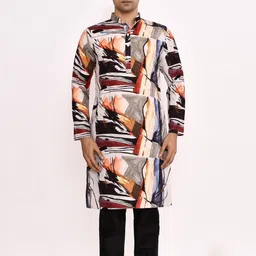 Simaaya Men Printed Regular Kurta with Pyjamas-picture-29