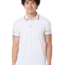Spykar White Slim Fit Polo T-Shirt-picture-41