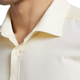 Park Avenue Light Yellow Slim Fit Shirt image 5