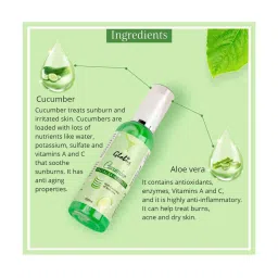 Globus Naturals Cucumber Facial Skin Toner with Goodness Of Aloe Vera Extract Pack of 2 - 200 ml image 3