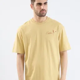 Spykar Taupe Beige Cotton Regular Fit T-Shirt-picture-14