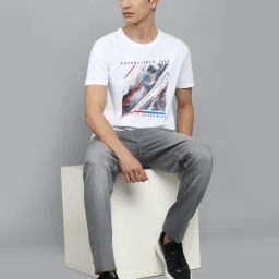 Louis Philippe Sport White Cotton Slim Fit Printed T-Shirt image 5