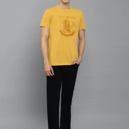 Louis Philippe Sport Yellow Cotton Slim Fit Printed T-Shirt image 5
