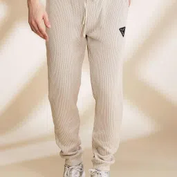 Being Human White Regular Fit Striped Joggers image 1