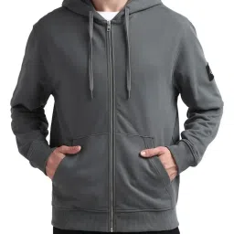 Calvin Klein Grey Relaxed Fit Hooded Sweatshirt image 1