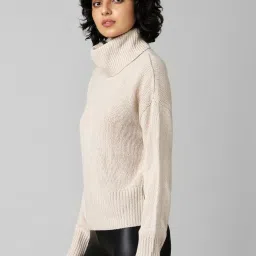 Only Beige High Neck Pullover image 3