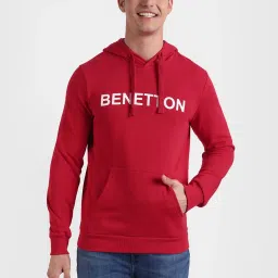 United Colors of Benetton Red Hooded Sweatshirt image 1