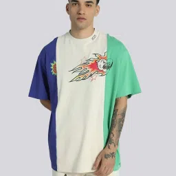 Puma Getting Crafty White Cotton Relaxed Fit Colour Block Unisex T-Shirt image 1