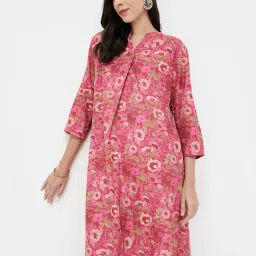 Melange by Lifestyle Pink Floral Print Kurta image 1