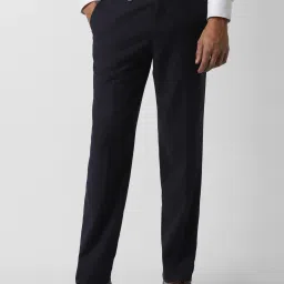 Van Heusen Navy Regular Fit Trousers image 1