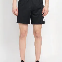 Adidas Black Regular Fit Logo Printed Sports Shorts image 1