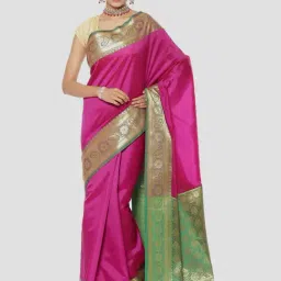 Banarasi Silk Works Pink Woven Saree With Unstitched Blouse-picture-37