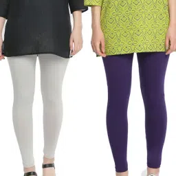 Dollar Missy Violet & Grey Cotton Leggings - Pack of 2-picture-39