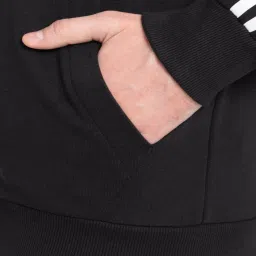 Adidas Jet Black Regular Fit Sports Hoodie image 5