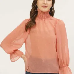 Anvi Be Yourself Peach Polka Dots Top-picture-45