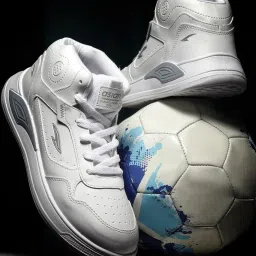 Asian Men's White Ankle High Sneakers image 1