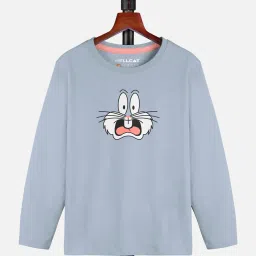 HELLCAT Girls Grey Printed Full Sleeves T-Shirt image 1