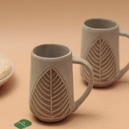 Unravel India Lotus Bageecha Multicolor Ceramic Coffee Mug - Set of 2 image 1