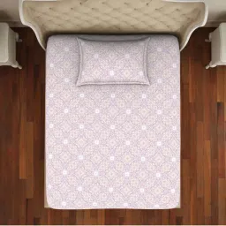 Welspun 2-In-1 Printed Red Cotton Single Bed Sheet with 1 Pillow Cover image 5