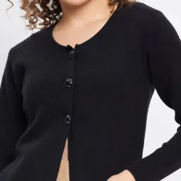 Duke Black Plain Cardigan image 5