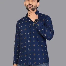 ISUEL FAB Men Printed Spread Collar Shirt-picture-19