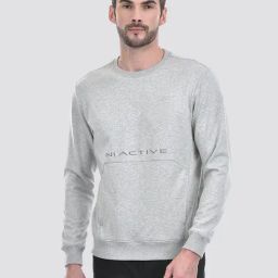 Numero Uno Grey Cotton Blend Regular Fit Sweatshirt-picture-7
