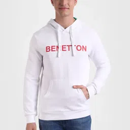United Colors of Benetton White Hooded Sweatshirt image 1