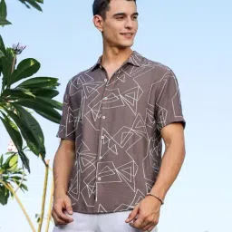 Thomas Scott Brown Regular Fit Embroidered Shirt image 3