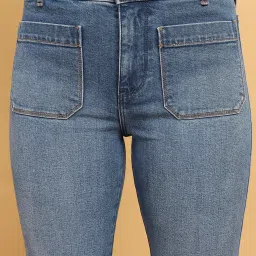 Wrangler Mid Blue Flared Fit High Rise Jeans image 5