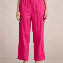FEMMELLA Pink Relaxed Fit Solid Trousers image 1
