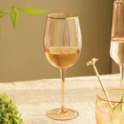 Pure Home and Living Brown Glass Ribbed Wine Glasses (0.25 L) - Set of 2 image 1