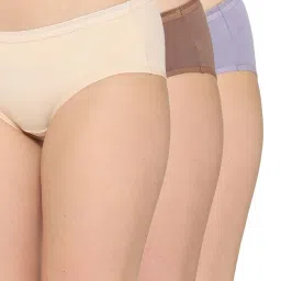Wacoal Multi-Color Cotton Mid Waist Solid Hipster Panty (Pack of 3) image 1
